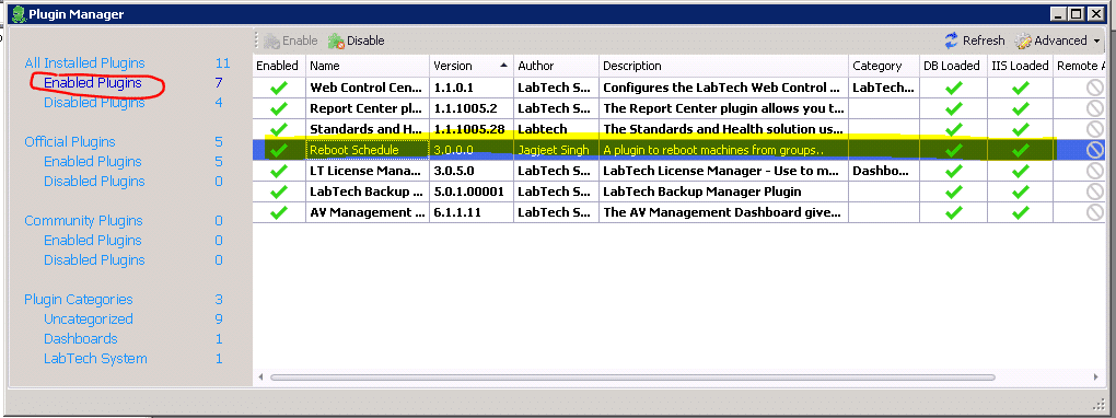 Labtech Reboot Schedule Plugin Manager