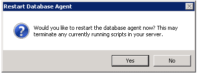 restart the database agent