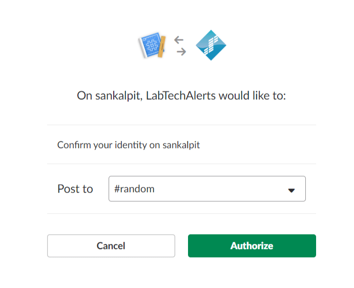 In Post to section, select the channel and click Authorize button.
