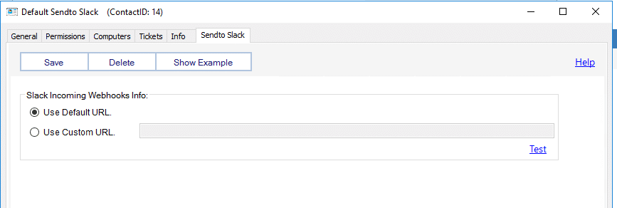 Click on Sendto Slack tab on the contact screen.