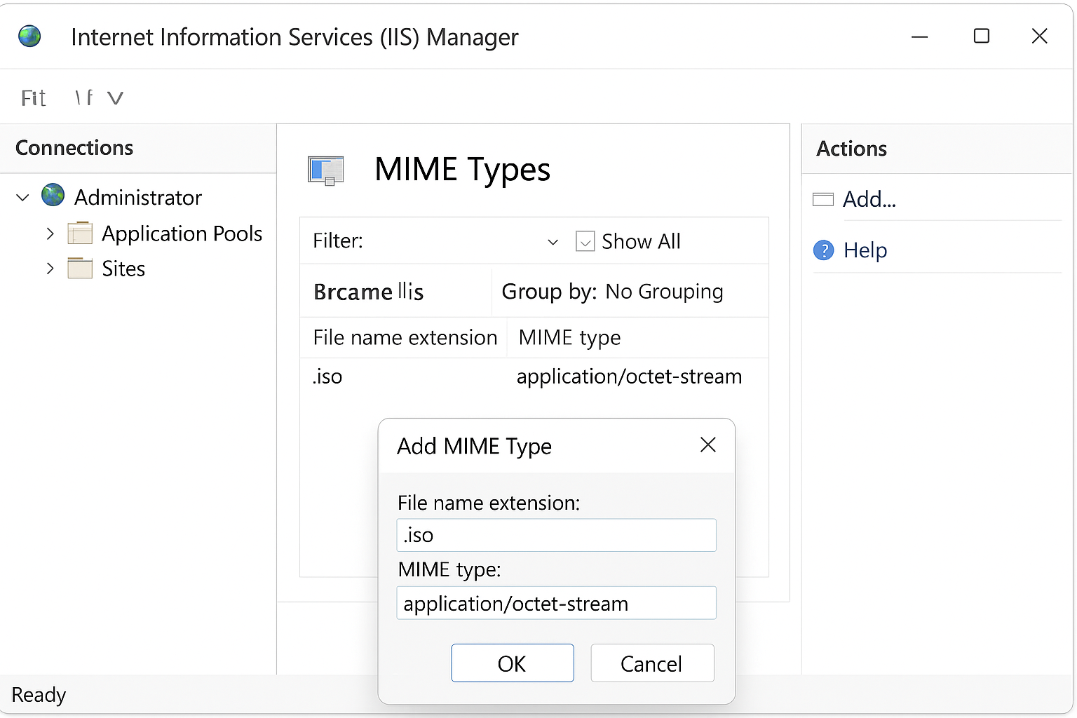 Restart your IIS Server from the IIS Manager.